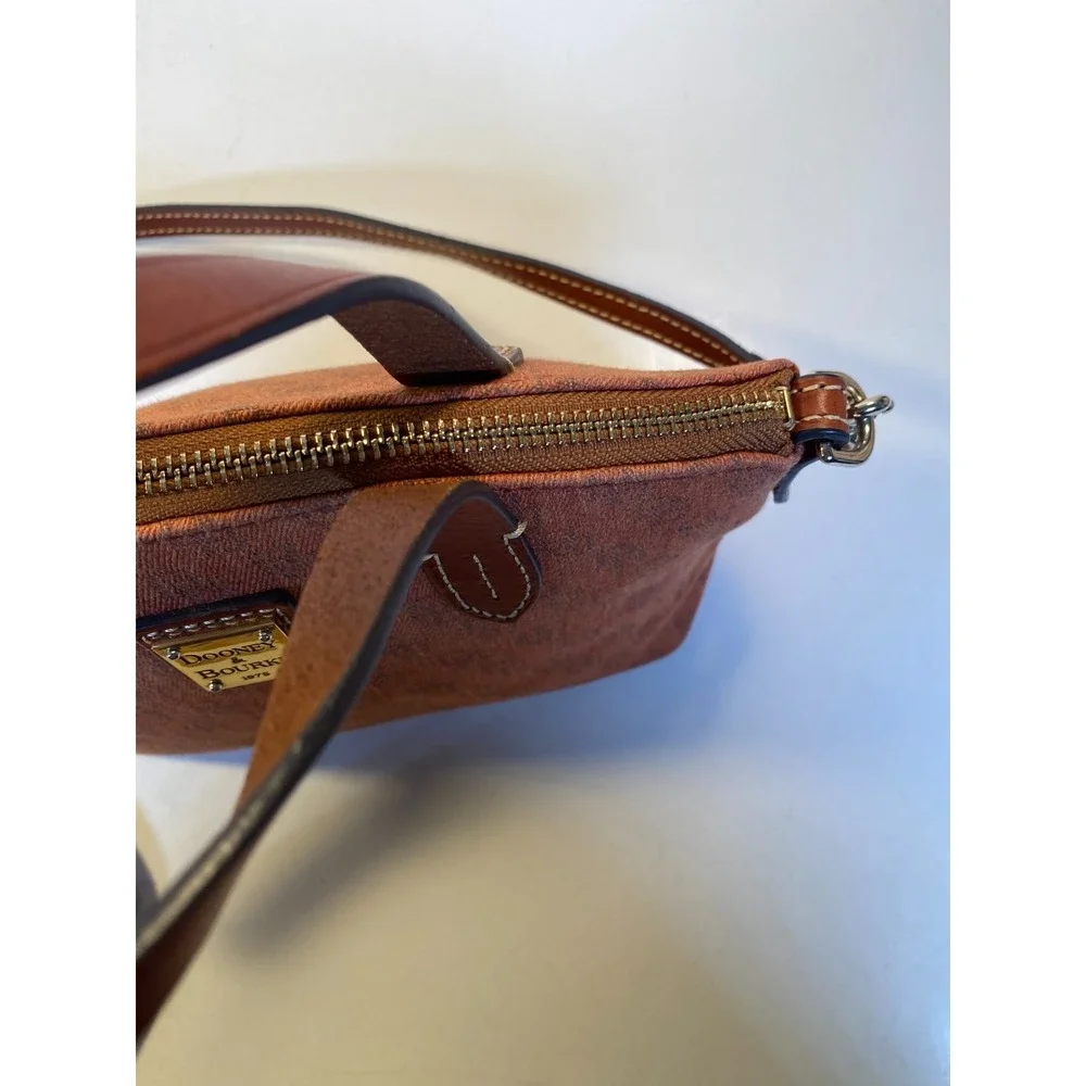 Dooney and Bourke Gretta Satchel Red/Orange/Brown Leather Logo Handbag w/ Strap